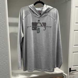 Majestic Light Gray Seattle Mariners Men's Hoodie